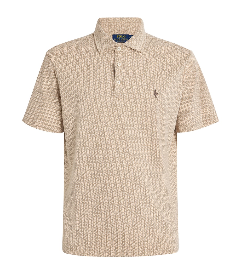 Cotton Geometric Polo Pony Polo Shirt BROWN Image 1
