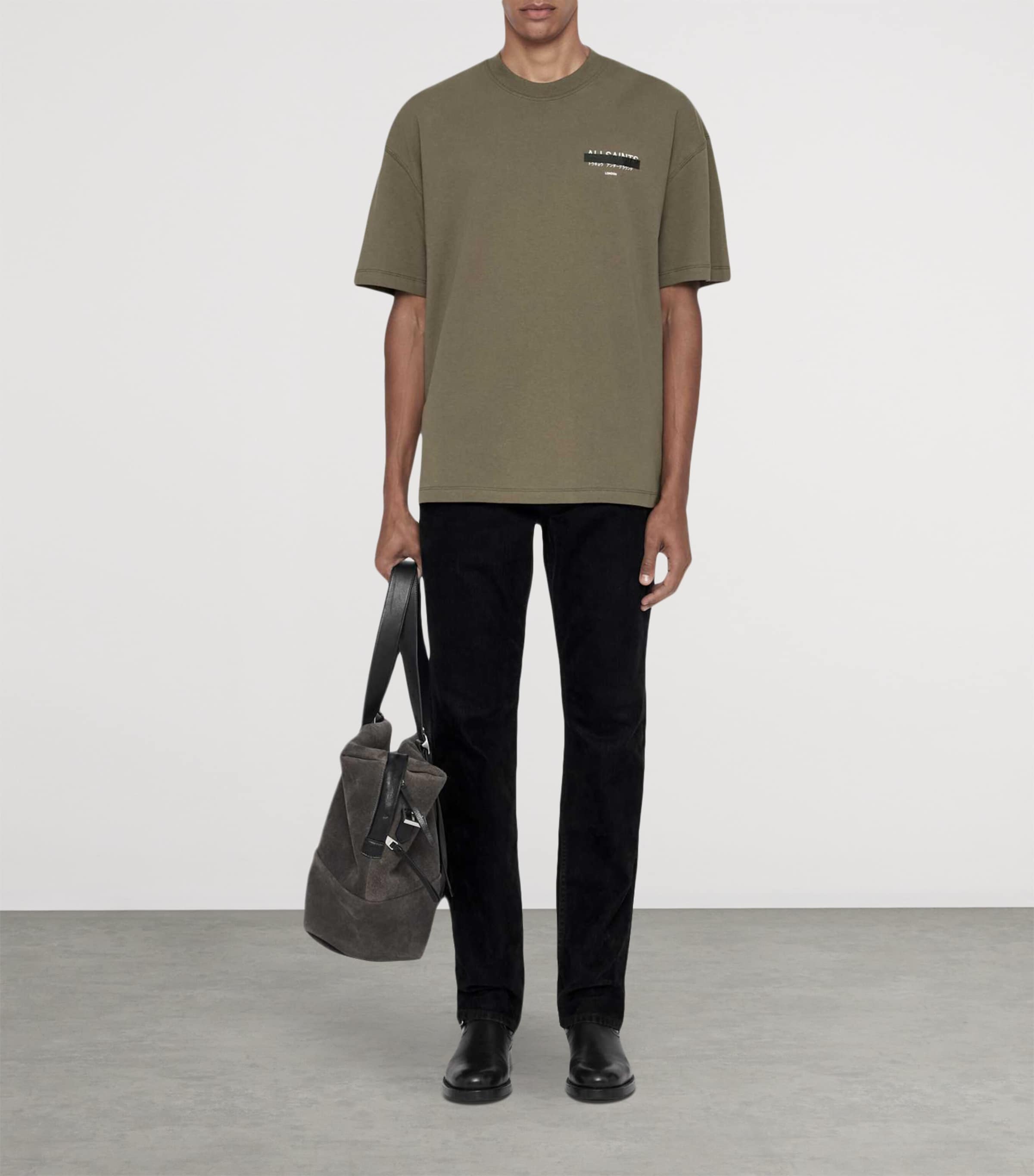 AllSaints Mens REDACT SS CREW Washed Khaki Image 2