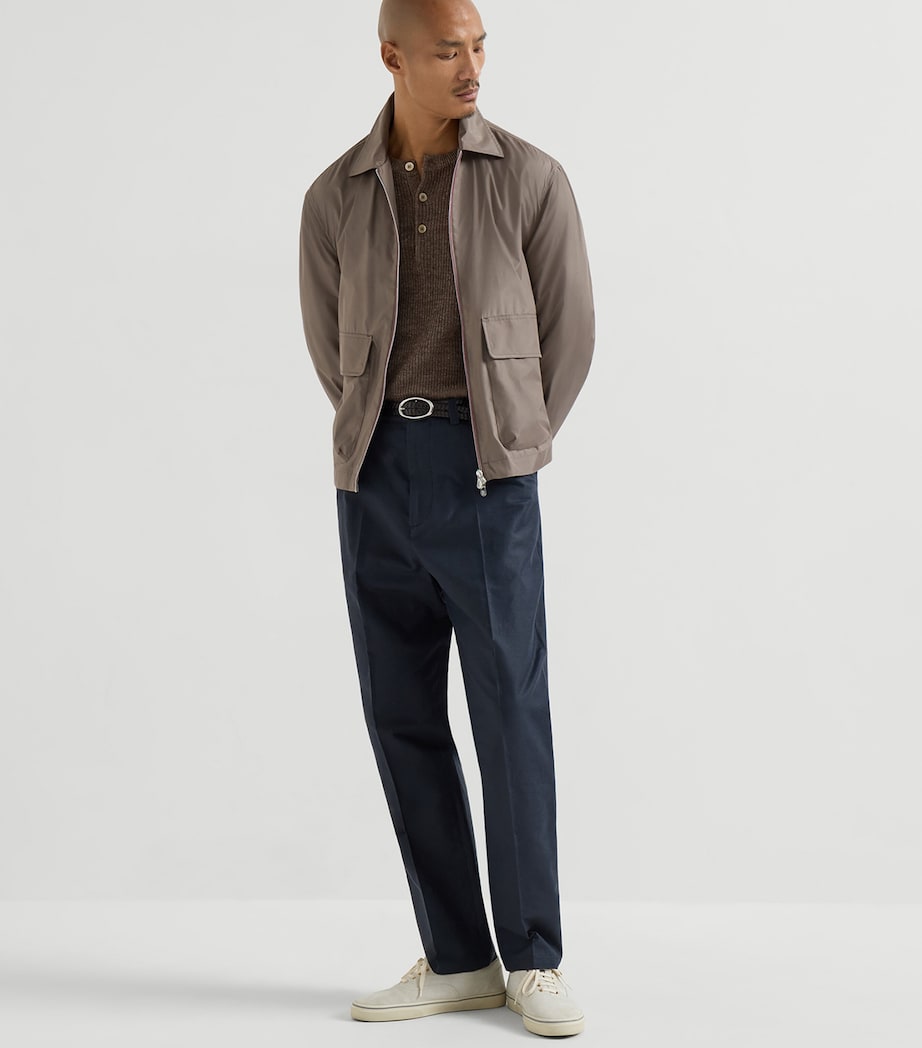 Brunello Cucinelli Mens Cotton-Linen Panama Trousers Image 2