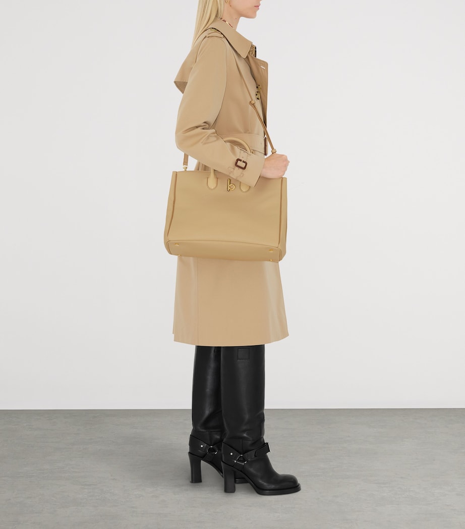 Leather Medium Rocking Horse Tote Bag SAND Image 3