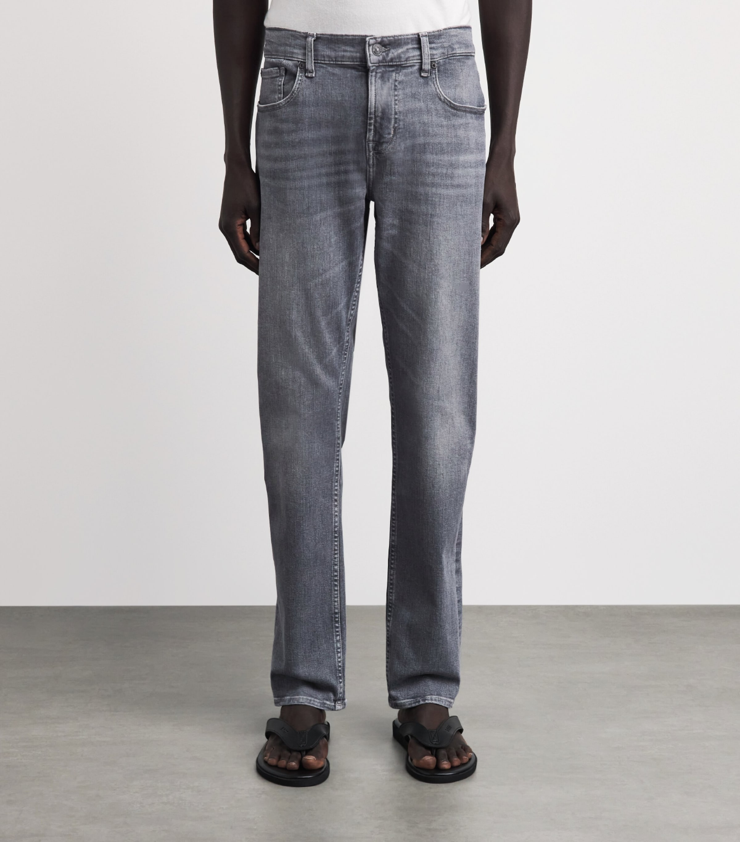7 For All Mankind Mens Slimmy Jeans Grey Image 4