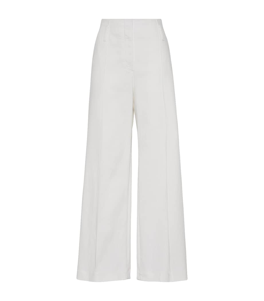 Stretch Cotton Flared Sartorial Trousers C600 Image 1