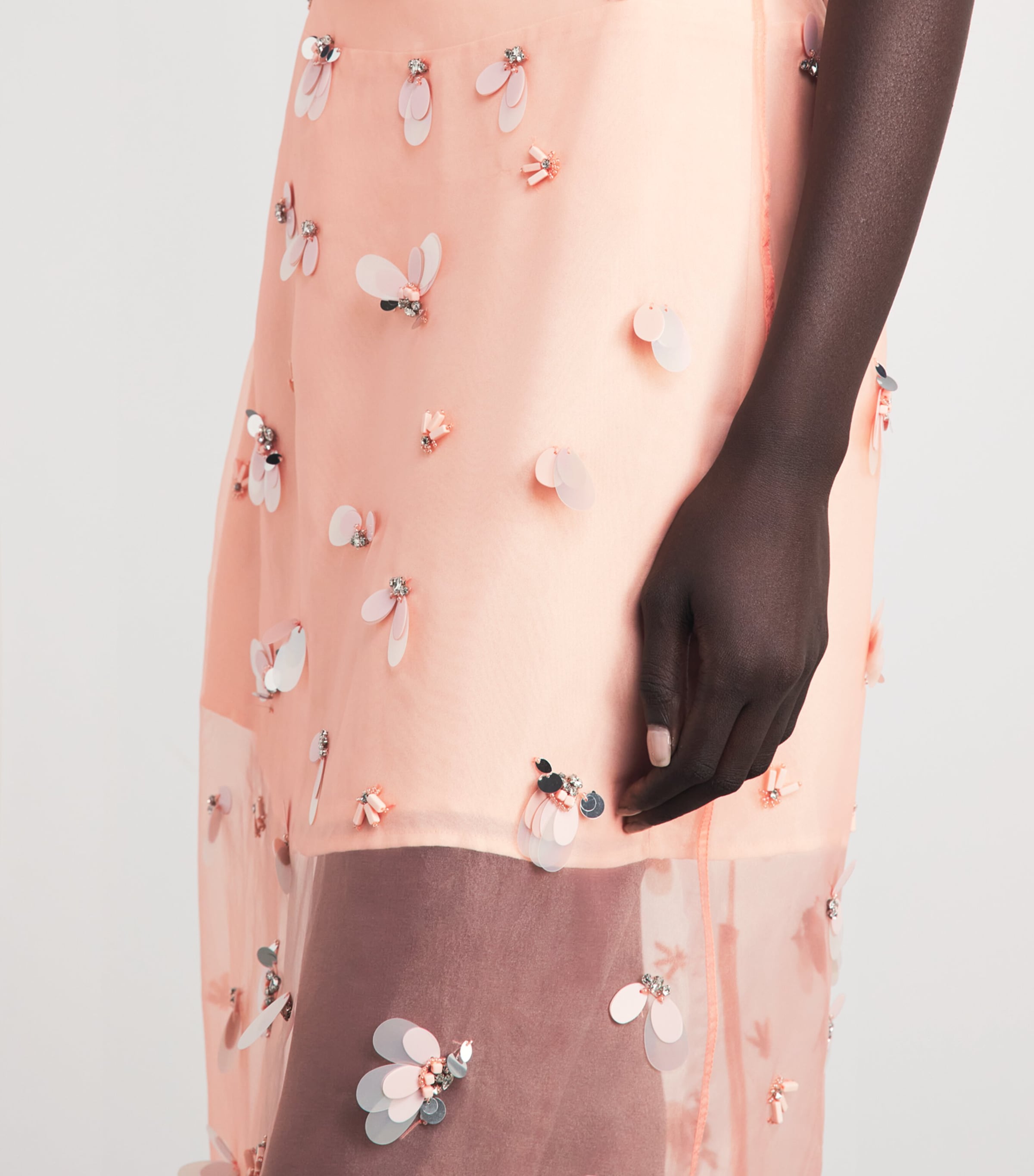 Simkhai Womens Embellished Organza Delilah Midi Skirt Bubblegum Image 3