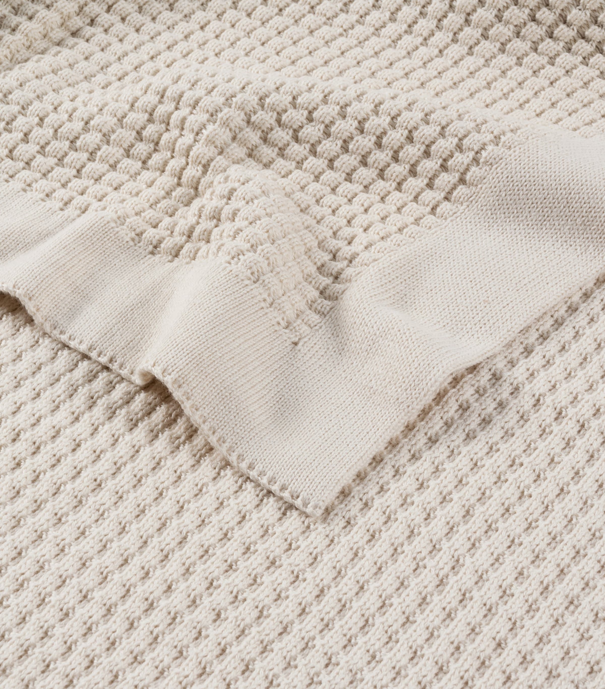Hamam Cotton Dione Knitted Throw (130cm x 180cm) Ivory Image 2