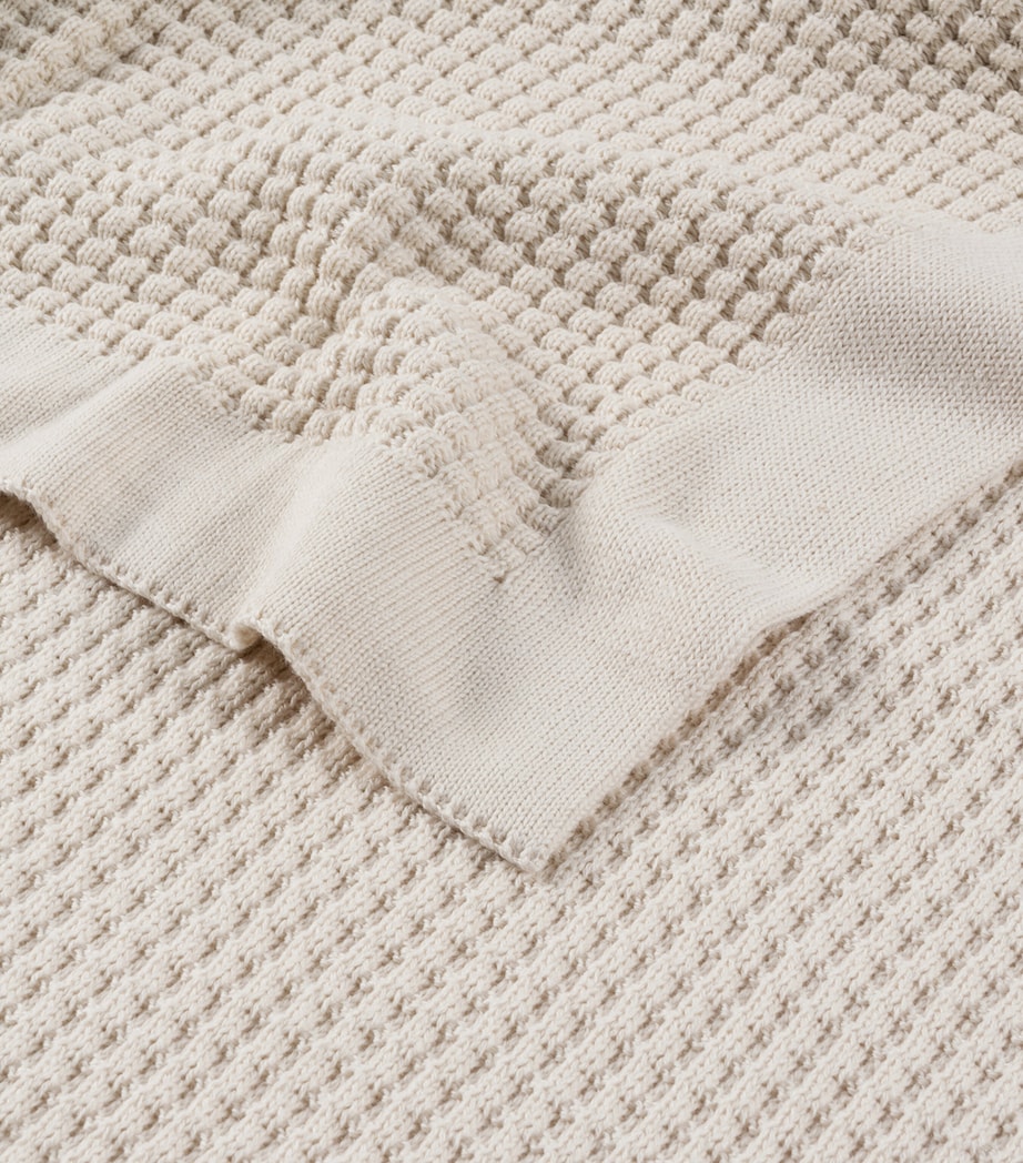 Cotton Dione Knitted Throw (130cm x 180cm) IVORY Image 2