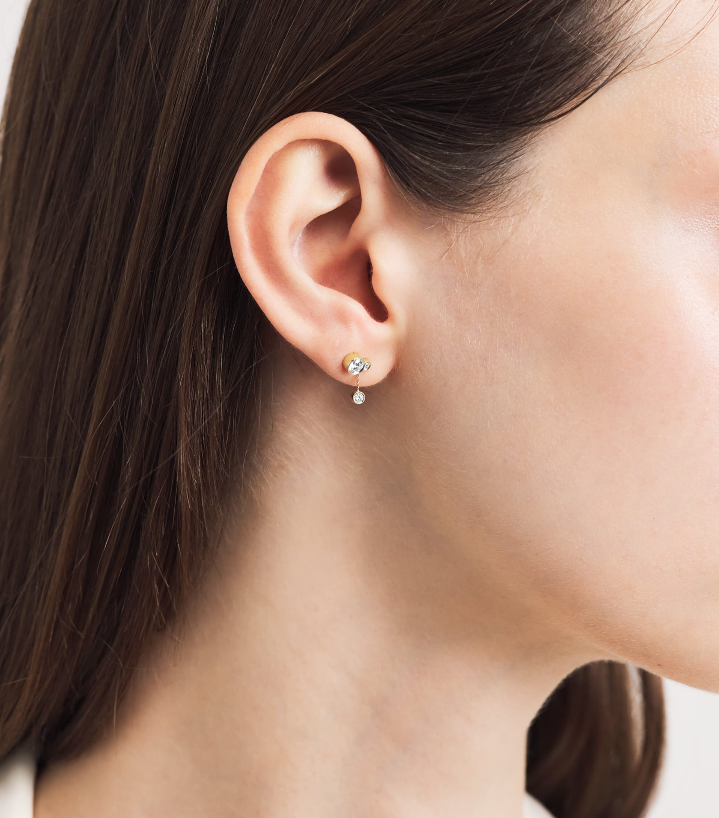 Sophie Bille Brahe Yellow Gold and Diamond Lou Single Earring Yellow Gold Image 2