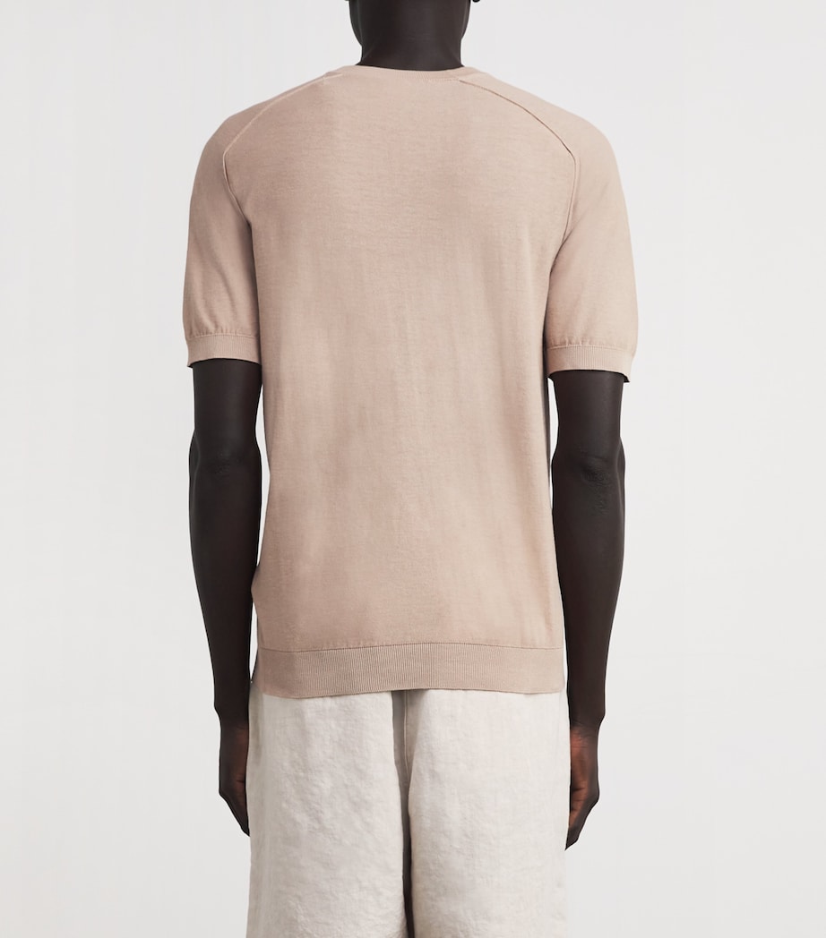 Cotton Knitted T-Shirt CAMMELLO Image 4
