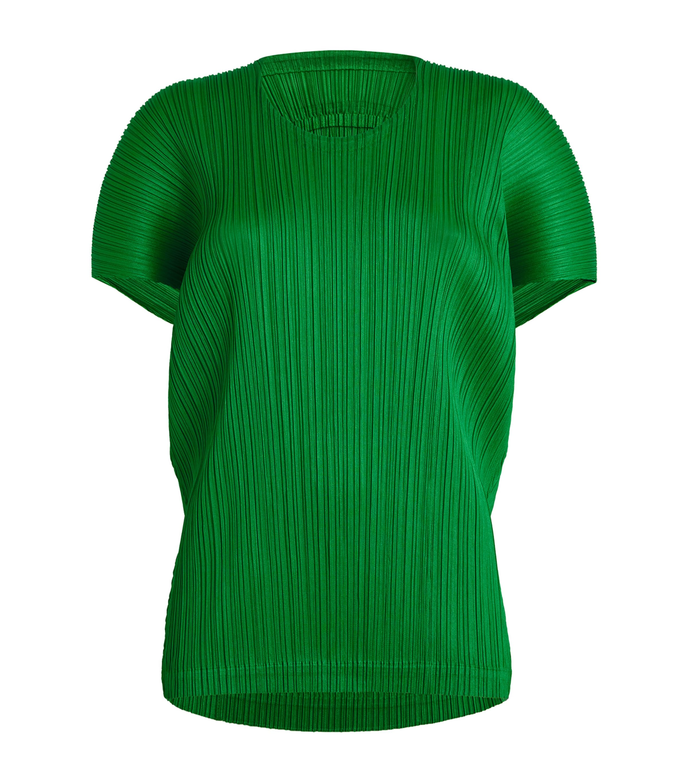 Issey Miyake Pleated Space Rock Top In Green