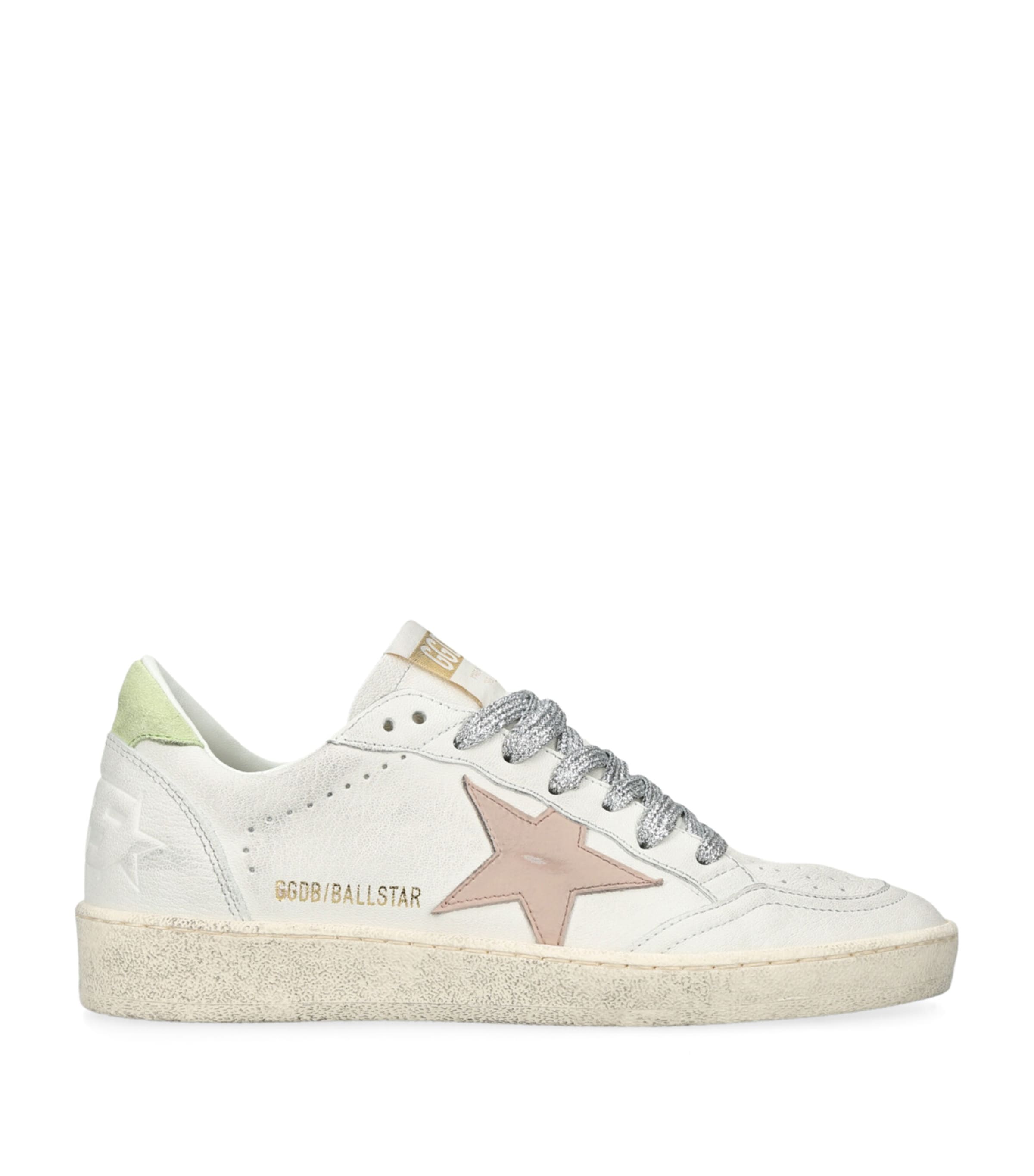 Golden Goose White Leather Sneakers With Distinctive Star Detail In White