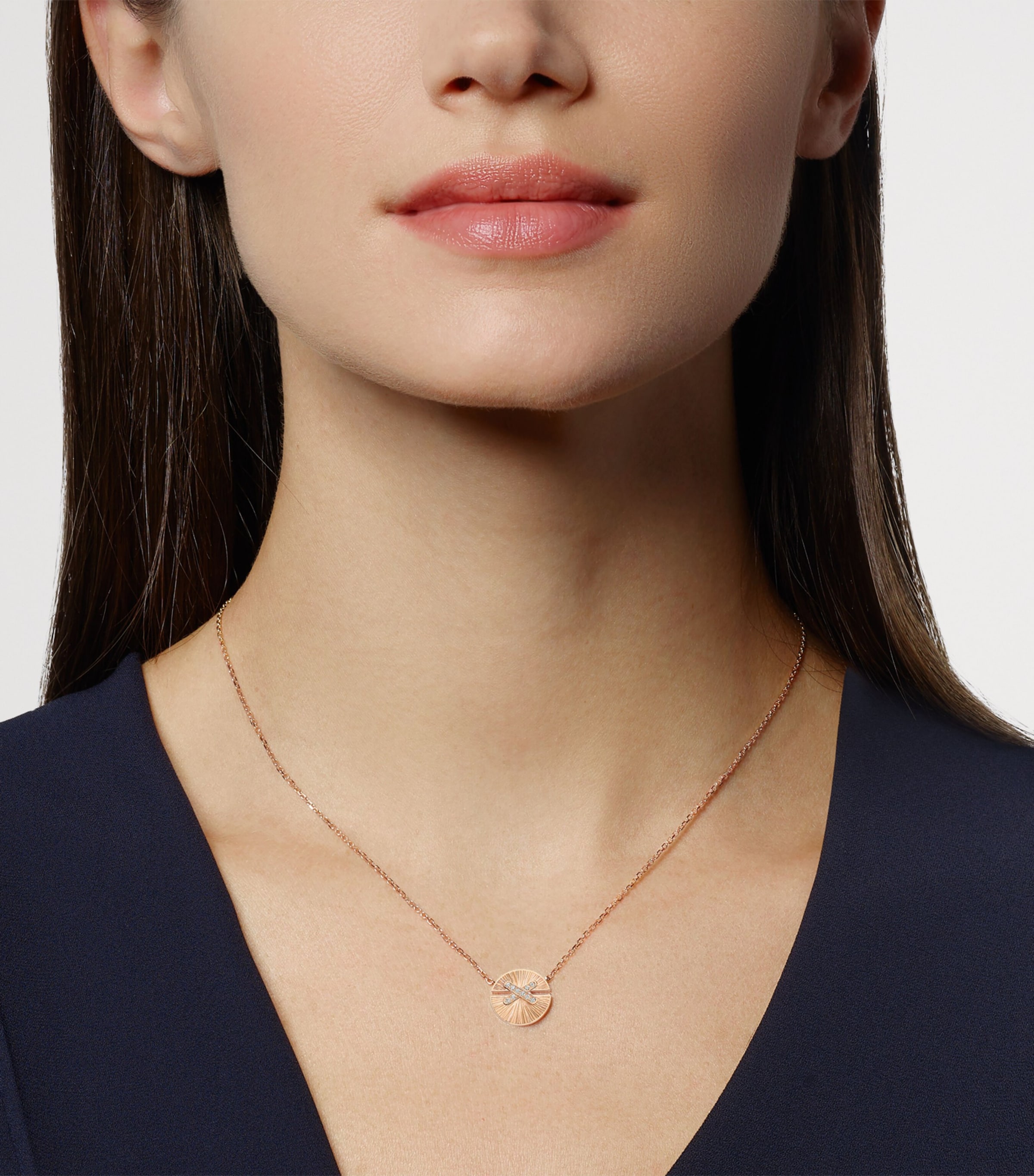 Chaumet Small Rose Gold and Diamond Jeux de Liens Harmony Pendant Necklace Pink Gold Image 2