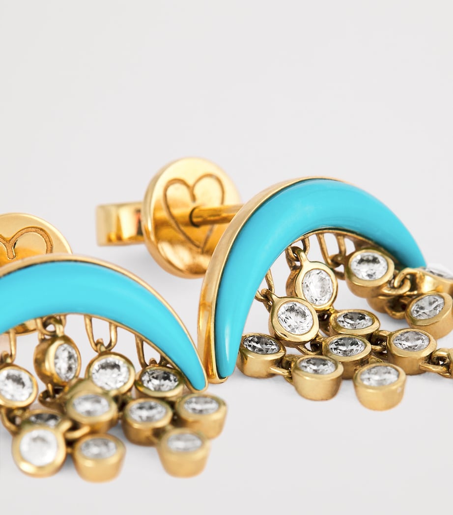 Baby Yellow Gold and Diamond Fringe Drop Earrings YELLOW GOLD Image 6