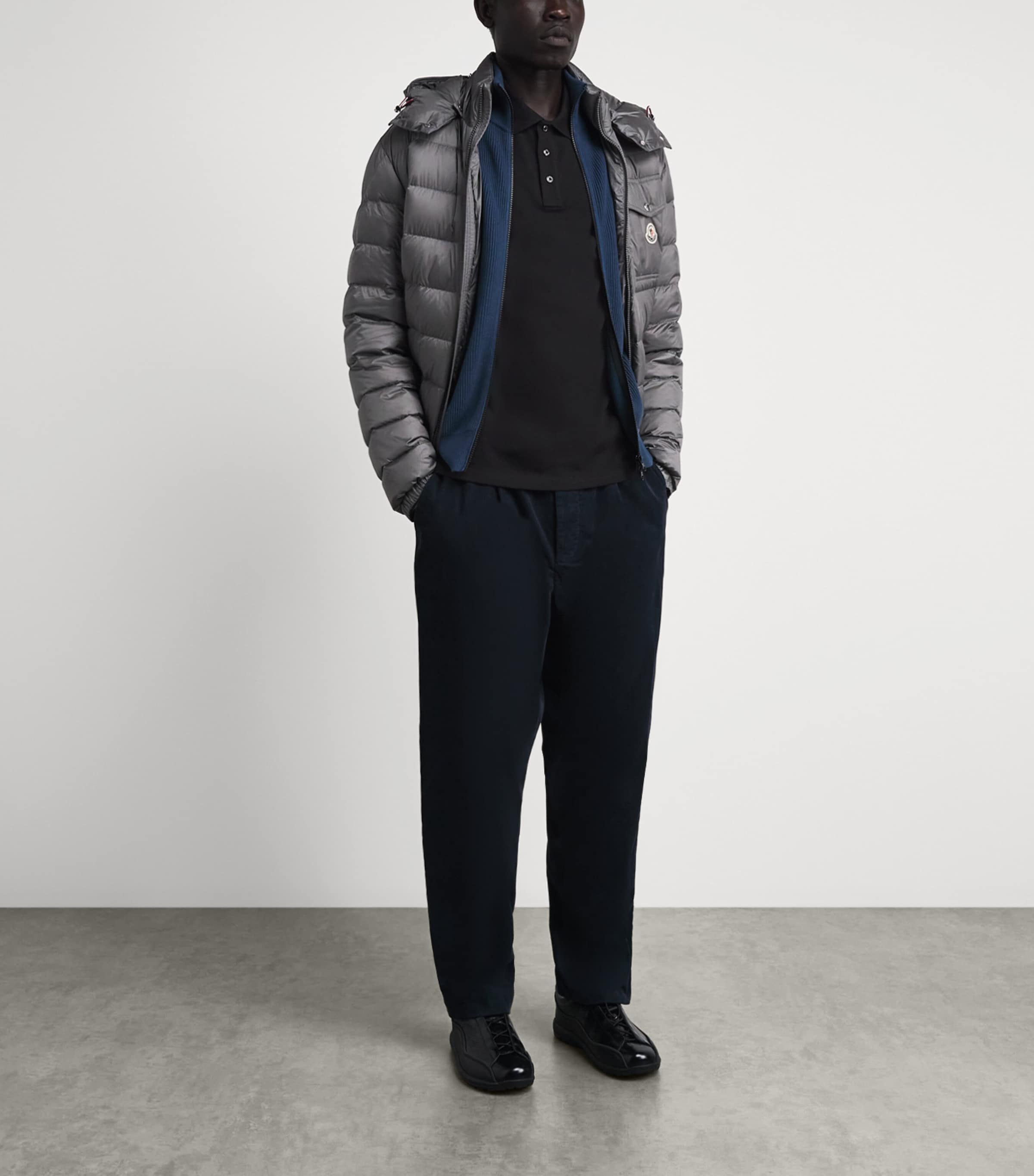 Moncler Mens Cotton Logo Polo Shirt Image 2