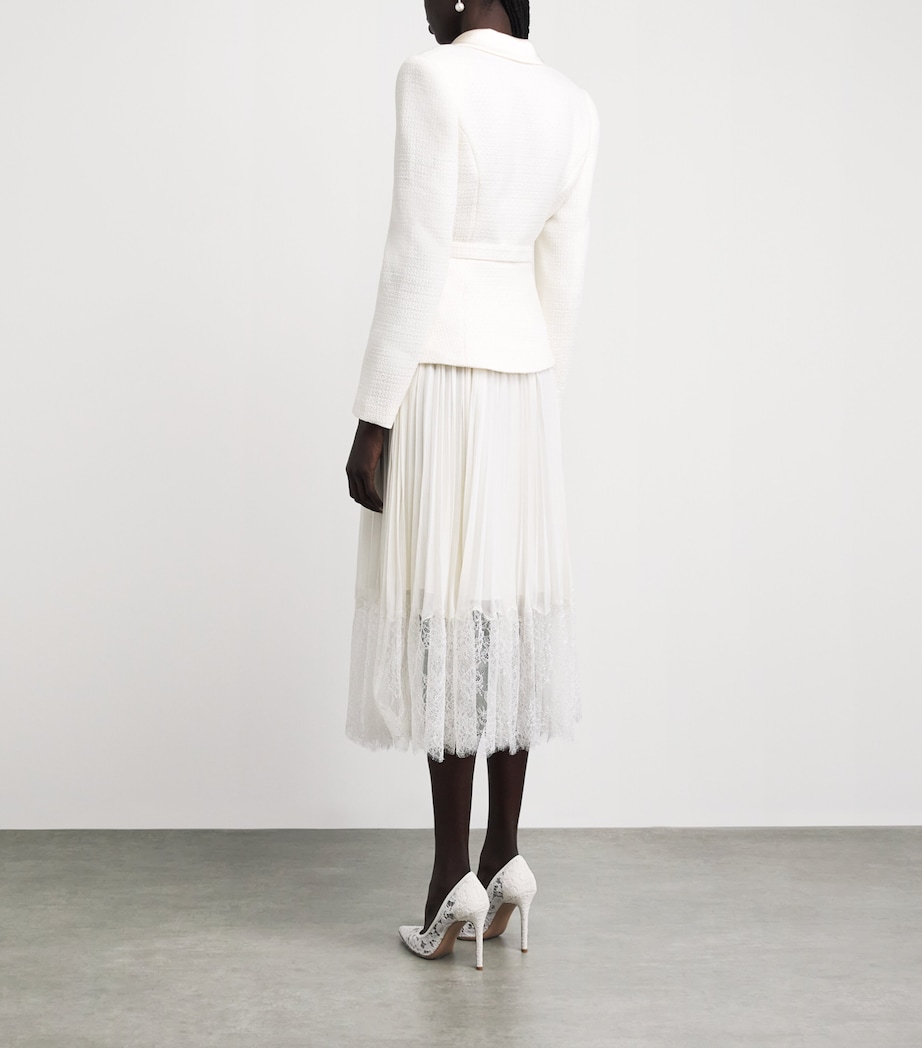Self-Portrait Womens Bouclé Midi Dress Cream Image 4
