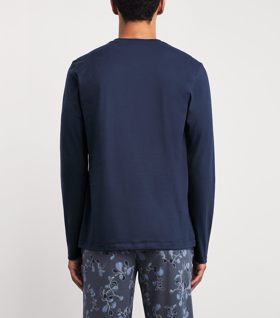 Cotton Night & Day Living Henley Shirt 1610 DEEP NAVY Image 4