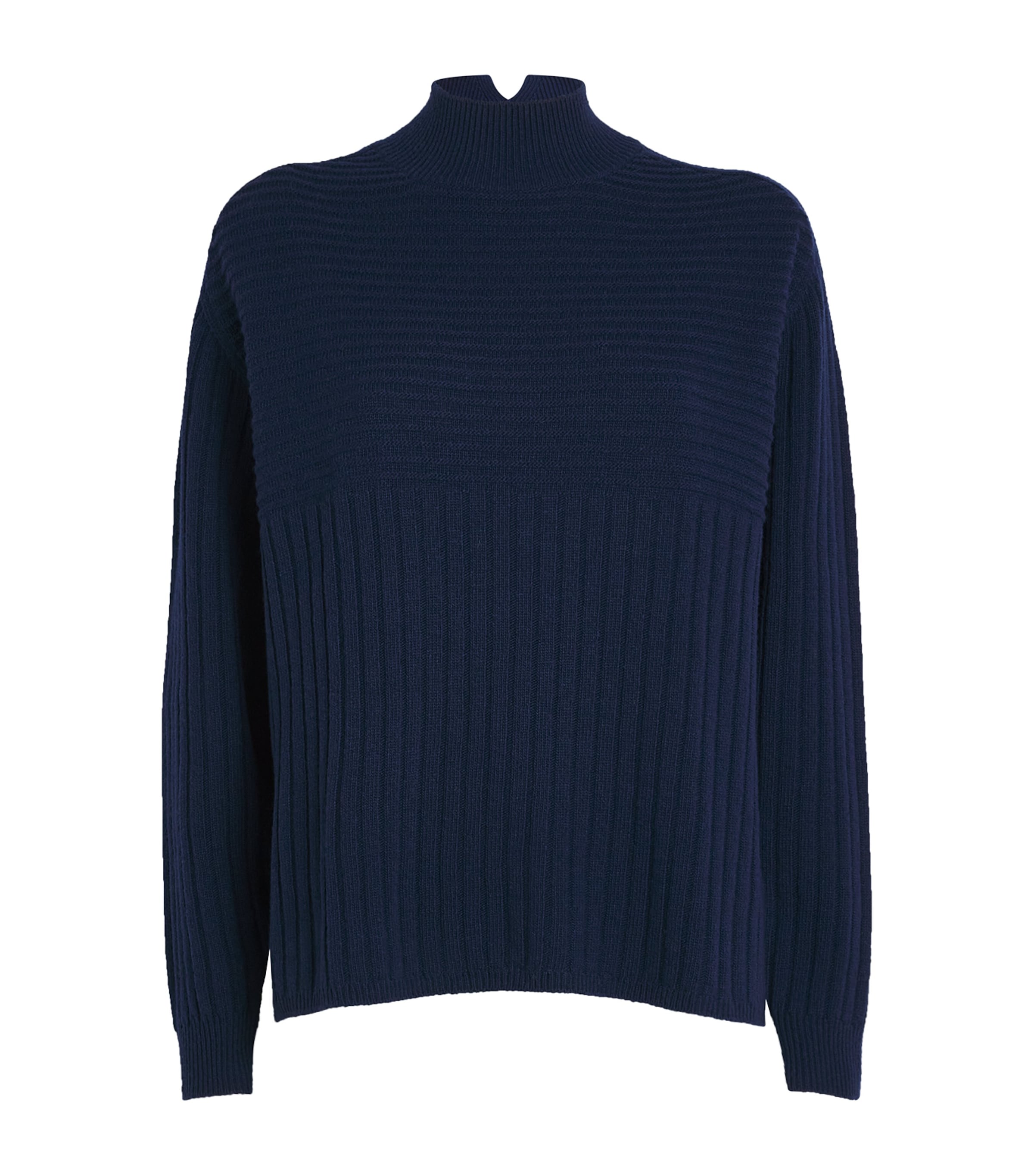 Falke Wool Ribbed Sweater In Navy