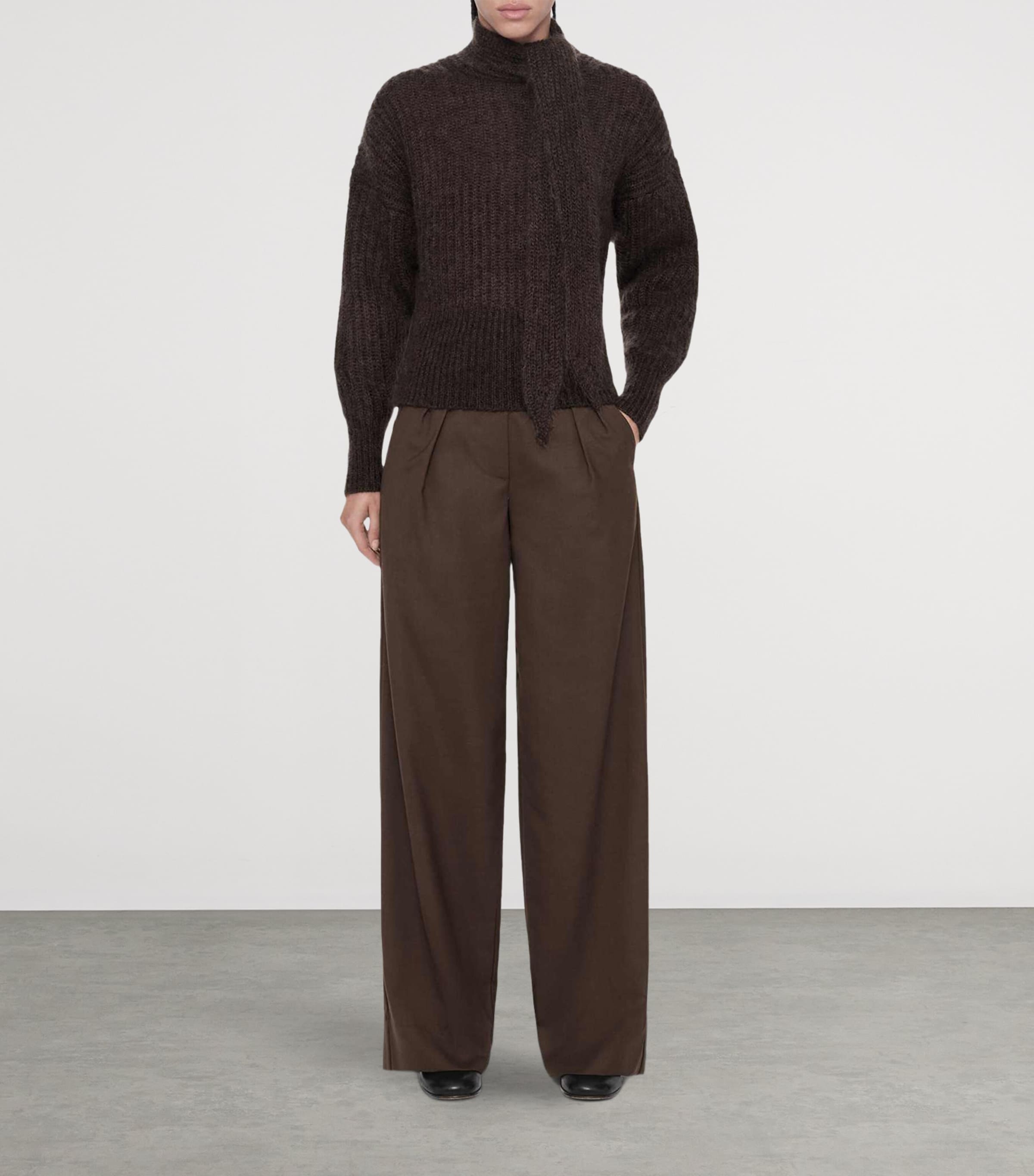 AllSaints Womens Laura Wide-Leg Trousers Brown Image 2