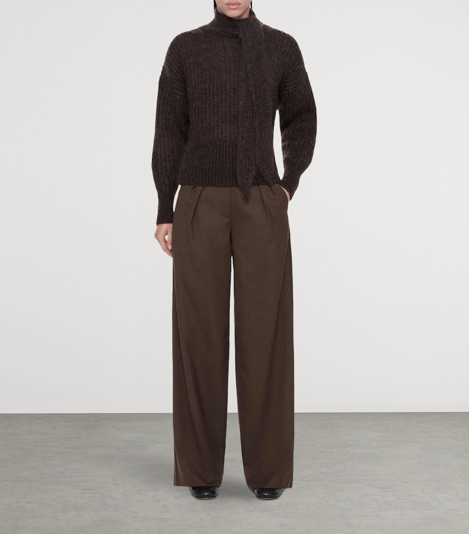 AllSaints Womens Laura Wide-Leg Trousers Brown Image 2