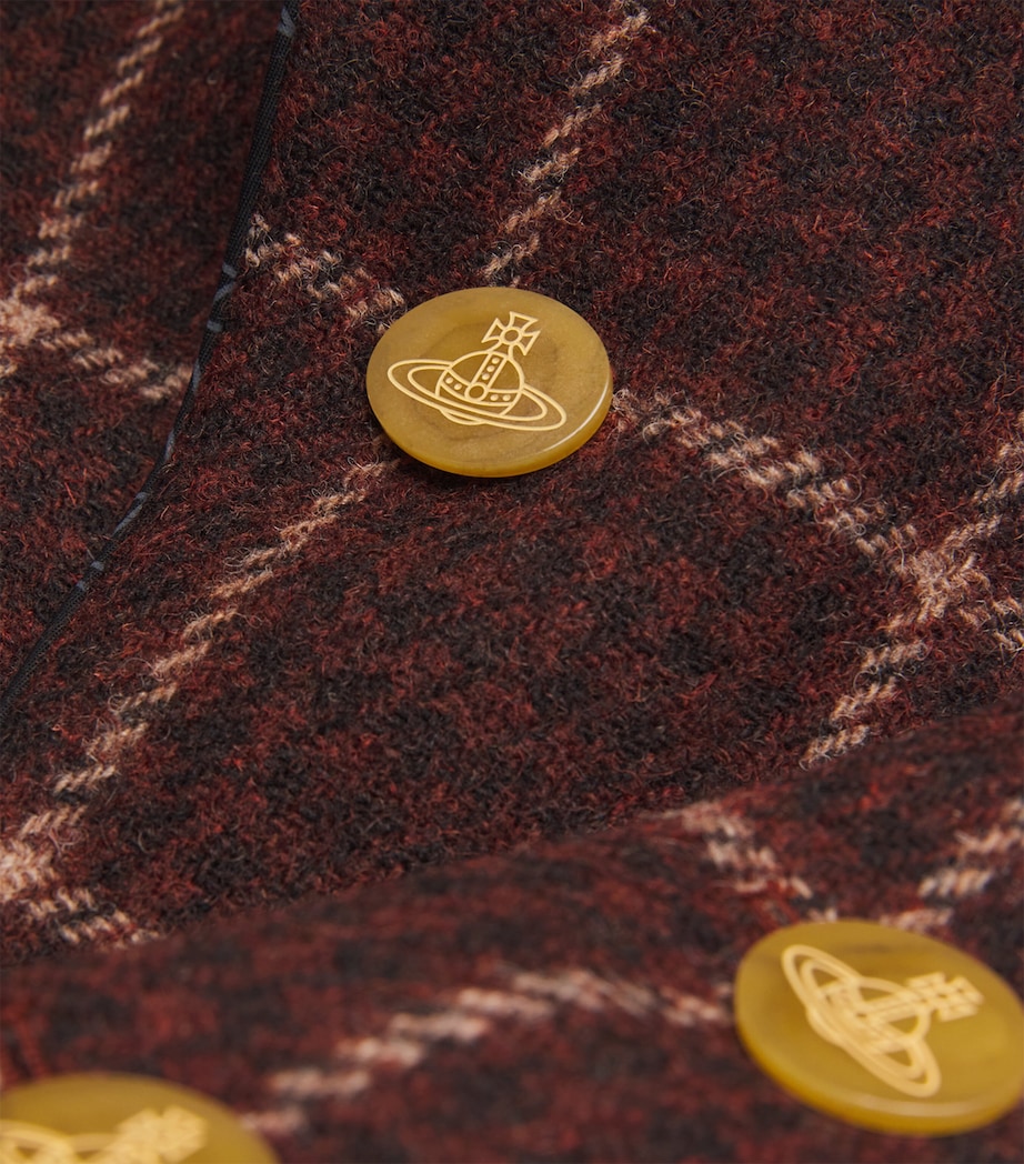 Wool Tartan Pourpoint Jacket H208 BROWN Image 5