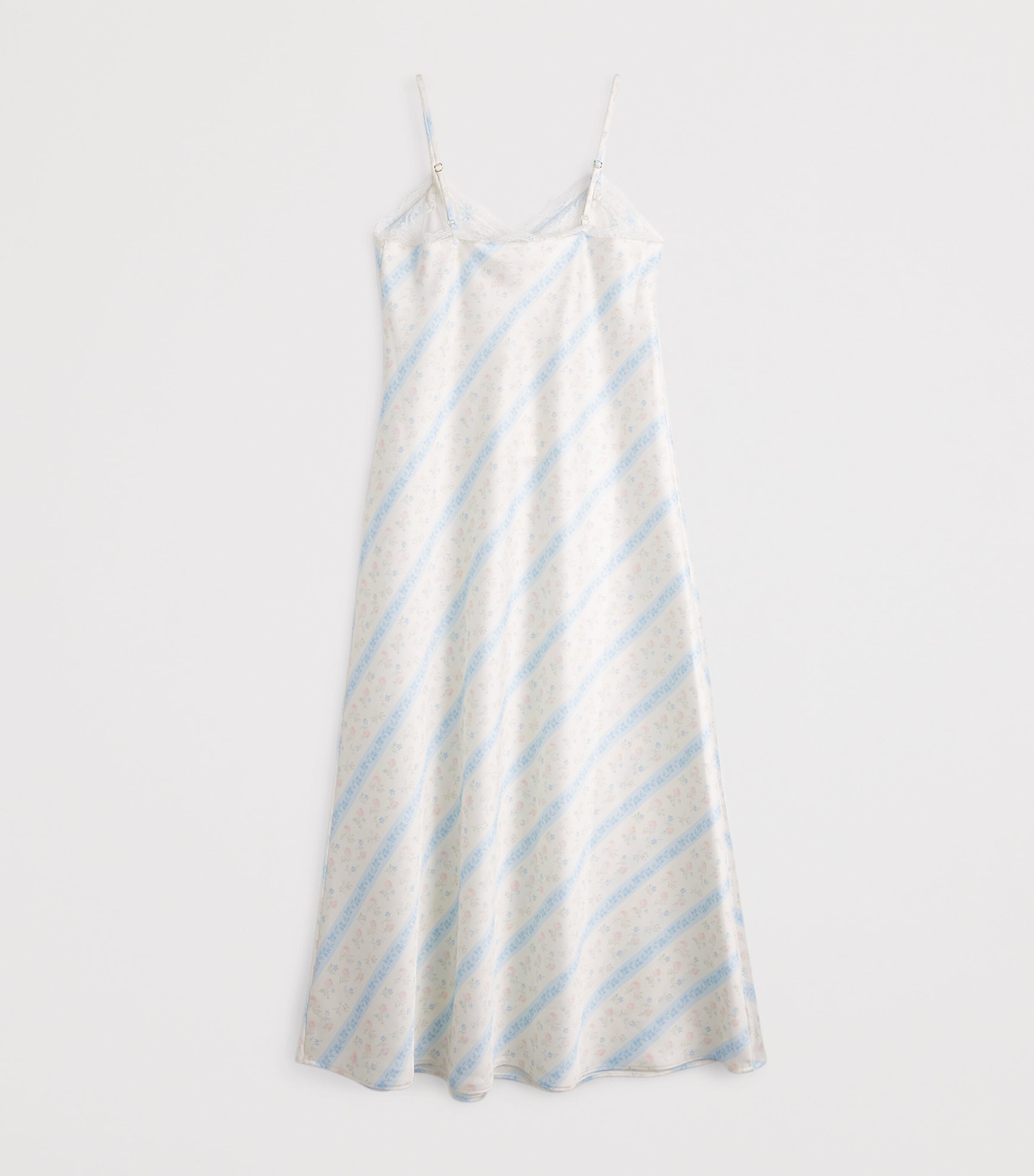 LoveShackFancy Floral Stripe Adelise Dress (7-14 Years) Cotskcotton Skies Image 2
