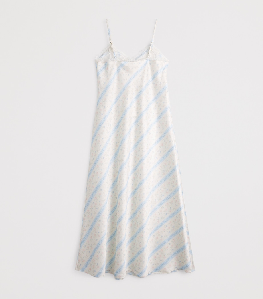 LoveShackFancy Floral Stripe Adelise Dress (7-14 Years) Cotskcotton Skies Image 2