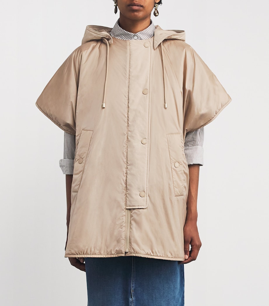 Reversible Padded Cape Jacket BEIGE Image 3