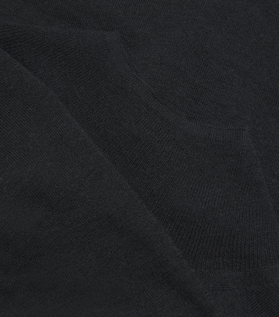 Merino Wool-Cashmere Short-Sleeve Sweater BLACK Image 5