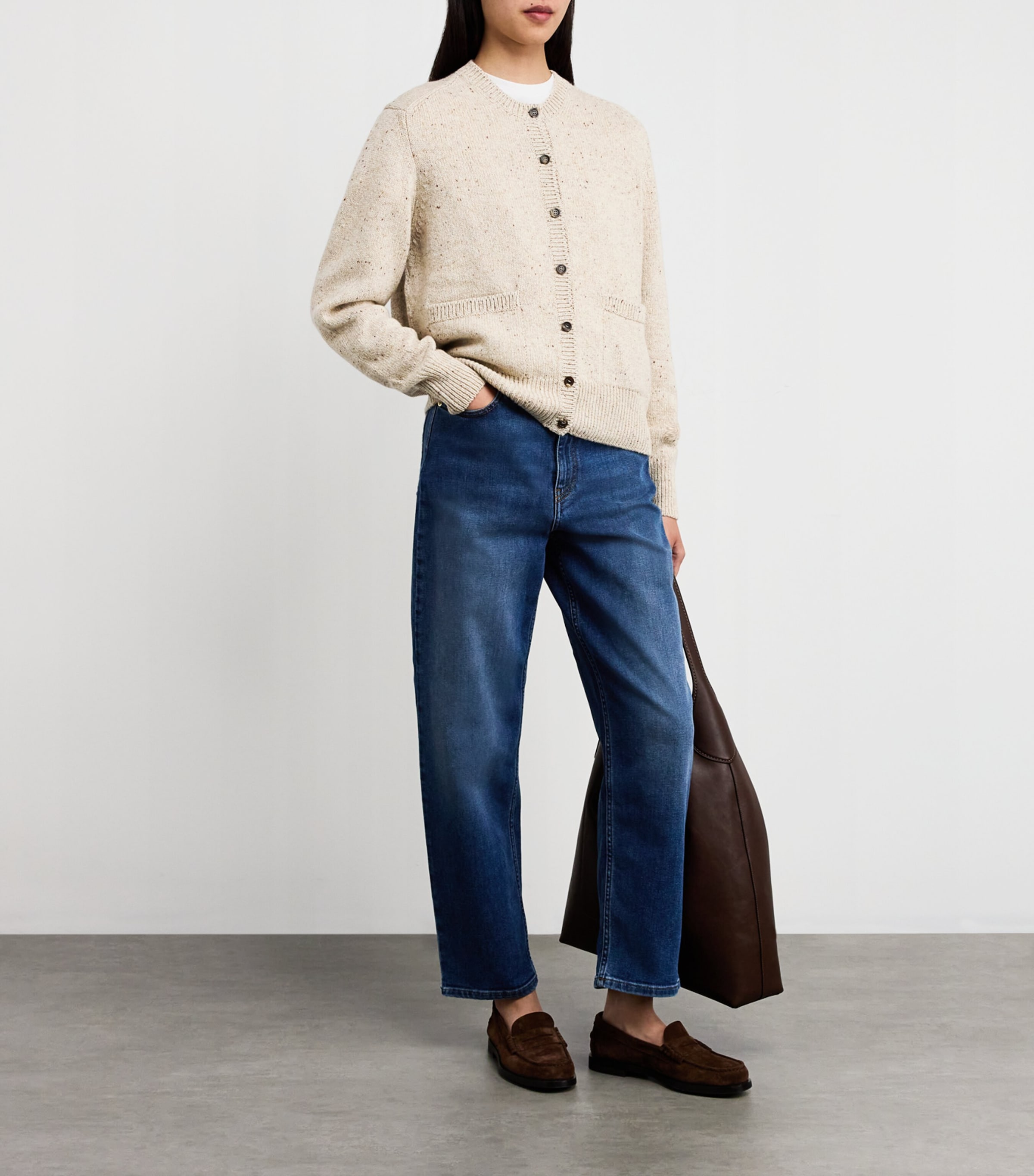 Donegal Cashmere Cardigan 006334 CREAM DN DNGL Image 2