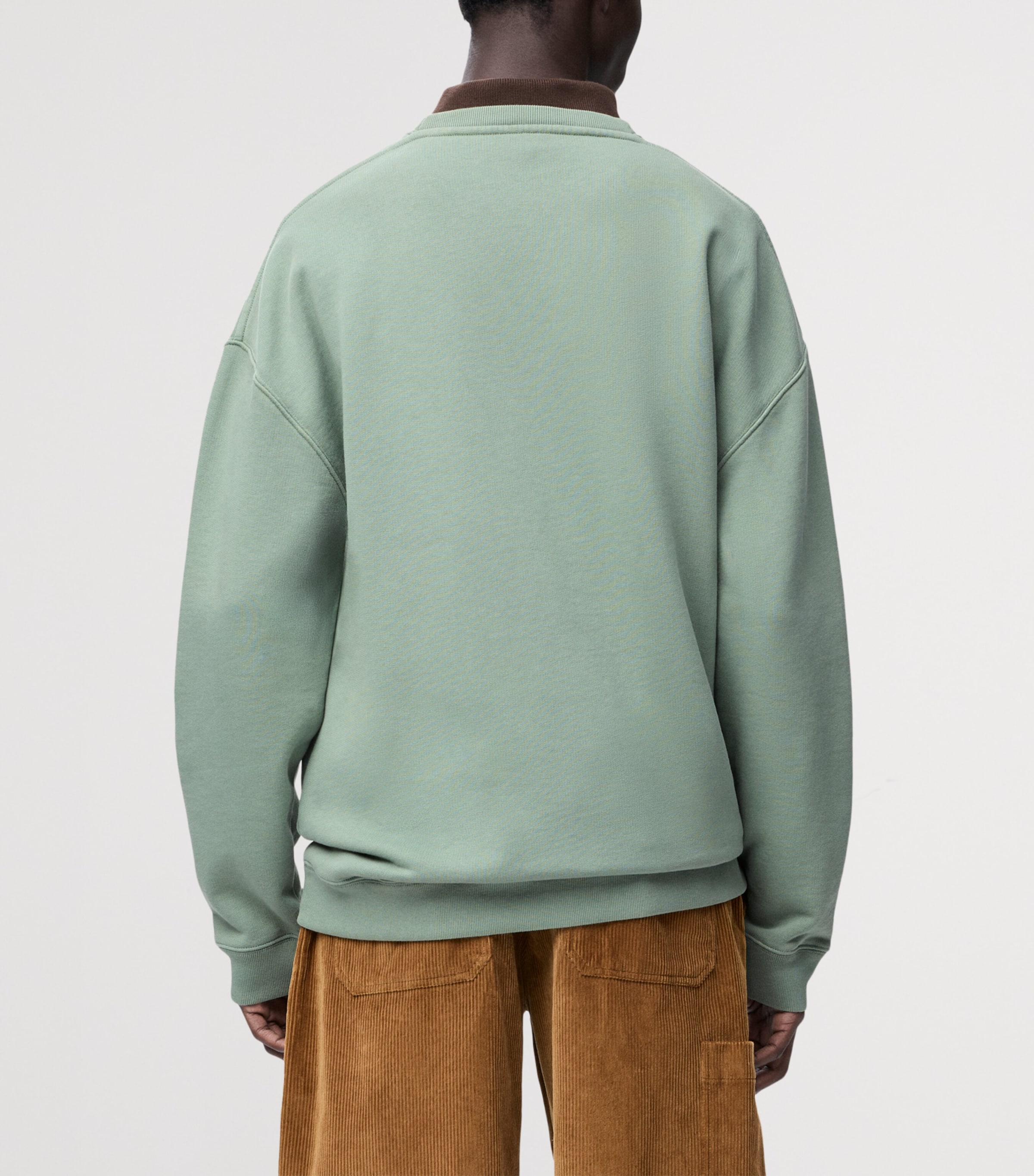 LOEWE Mens Cotton-Blend Anagram Sweatshirt Sage Image 4