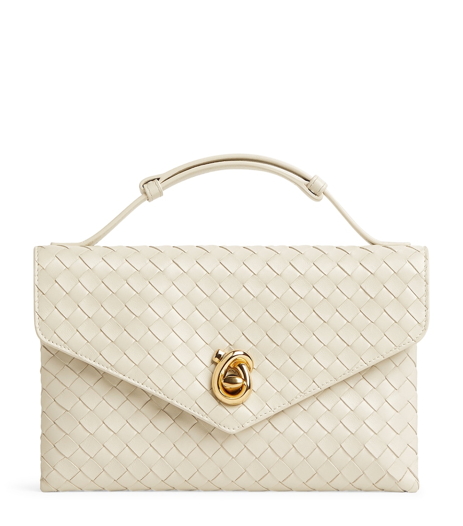 Bottega Veneta Leather Knot Lock Top-Handle Bag Image 1