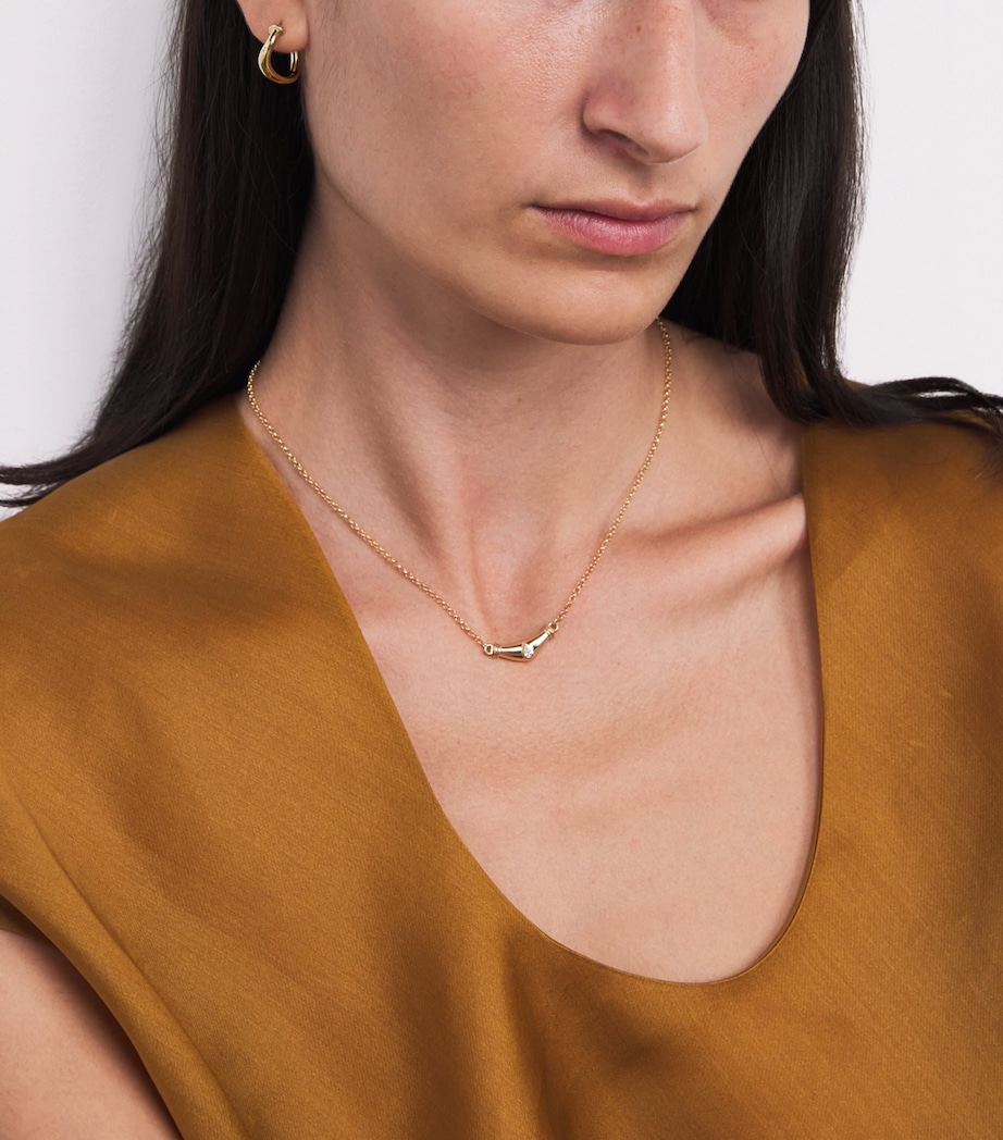 Yellow Gold and Diamond N*93 Hoop Earrings YELLOW GOLD Image 2