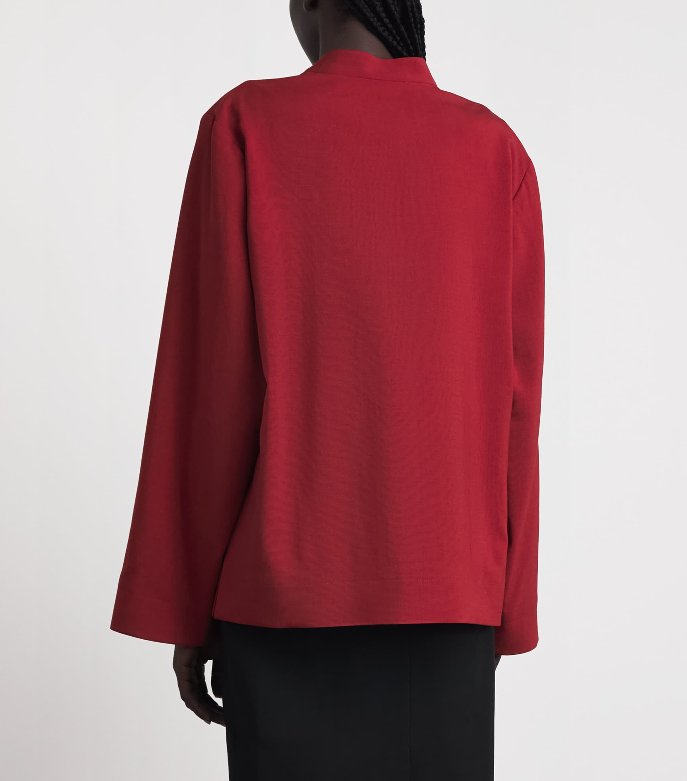 Róhe Womens Wool Pankou-Closure Jacket Carmine Image 5