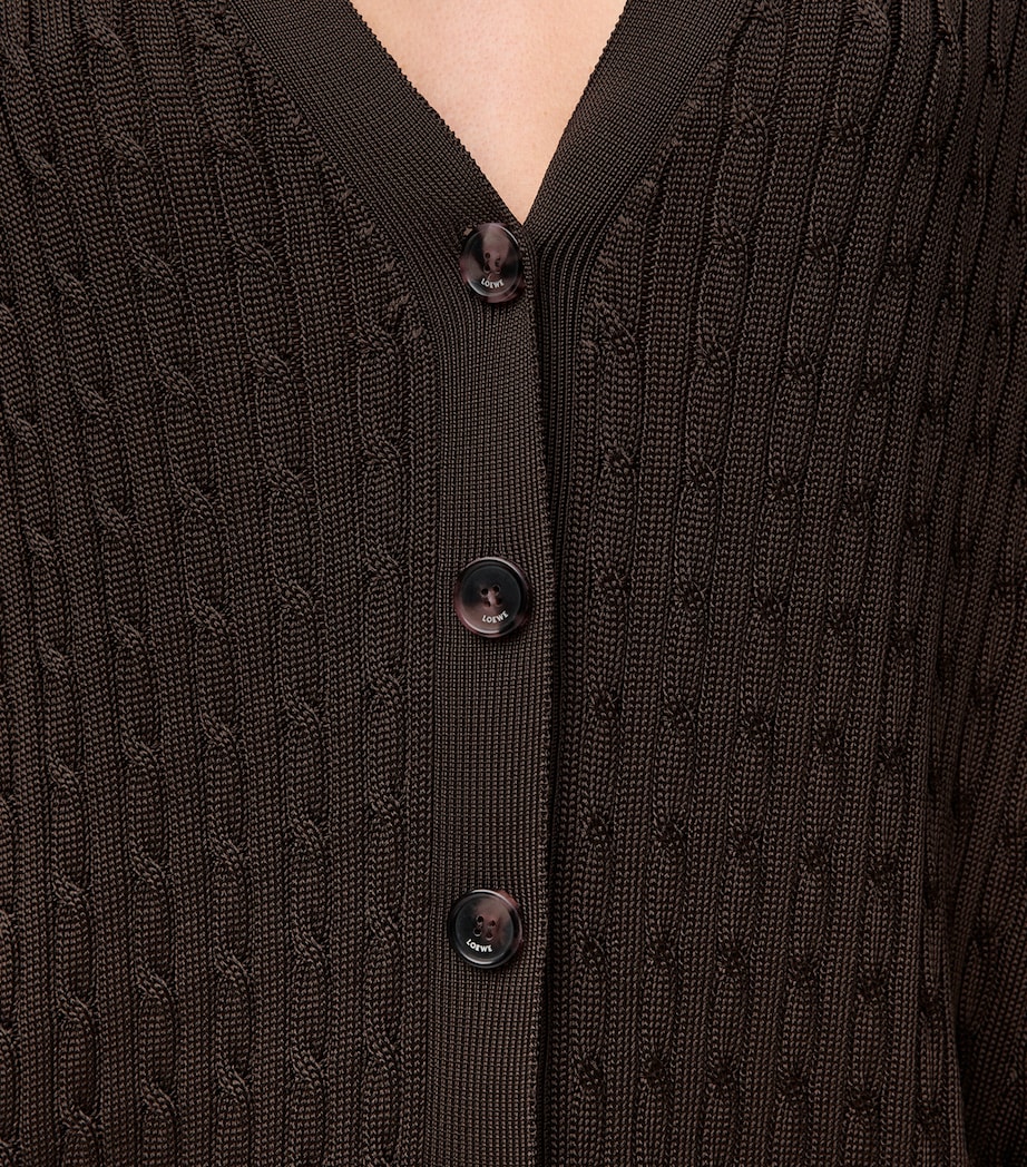 V-Neck Cardigan DARK BROWN Image 5