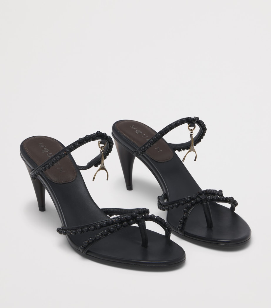McQueen Beaded Rosa Heeled Sandals 70 Image 3
