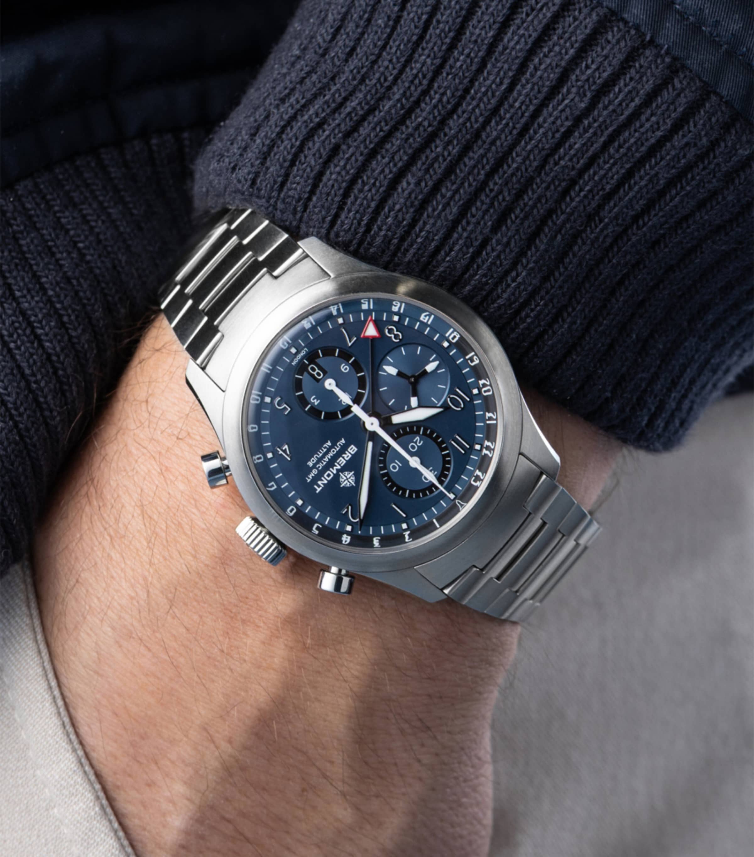 Bremont Titanium Altitude Chronograph GMT Watch 42mm Blue Image 2