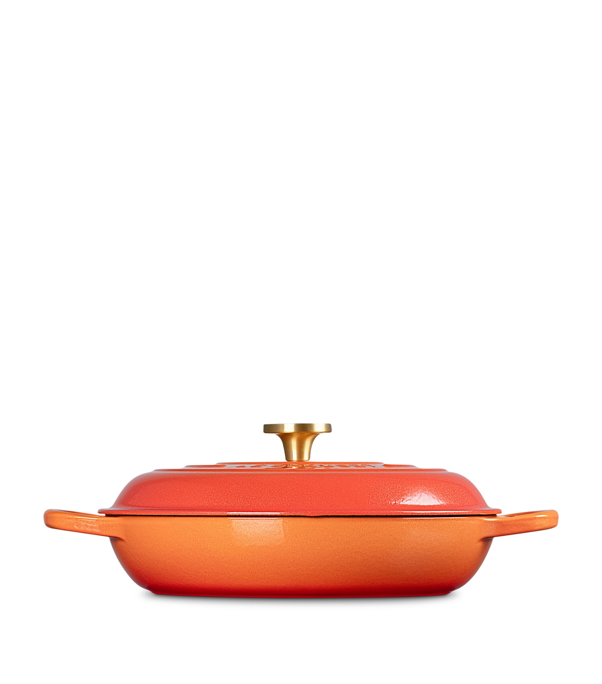Le Creuset Cast Iron Flamme Dorée Shallow Casserole Dish (30cm) Orange Image 3