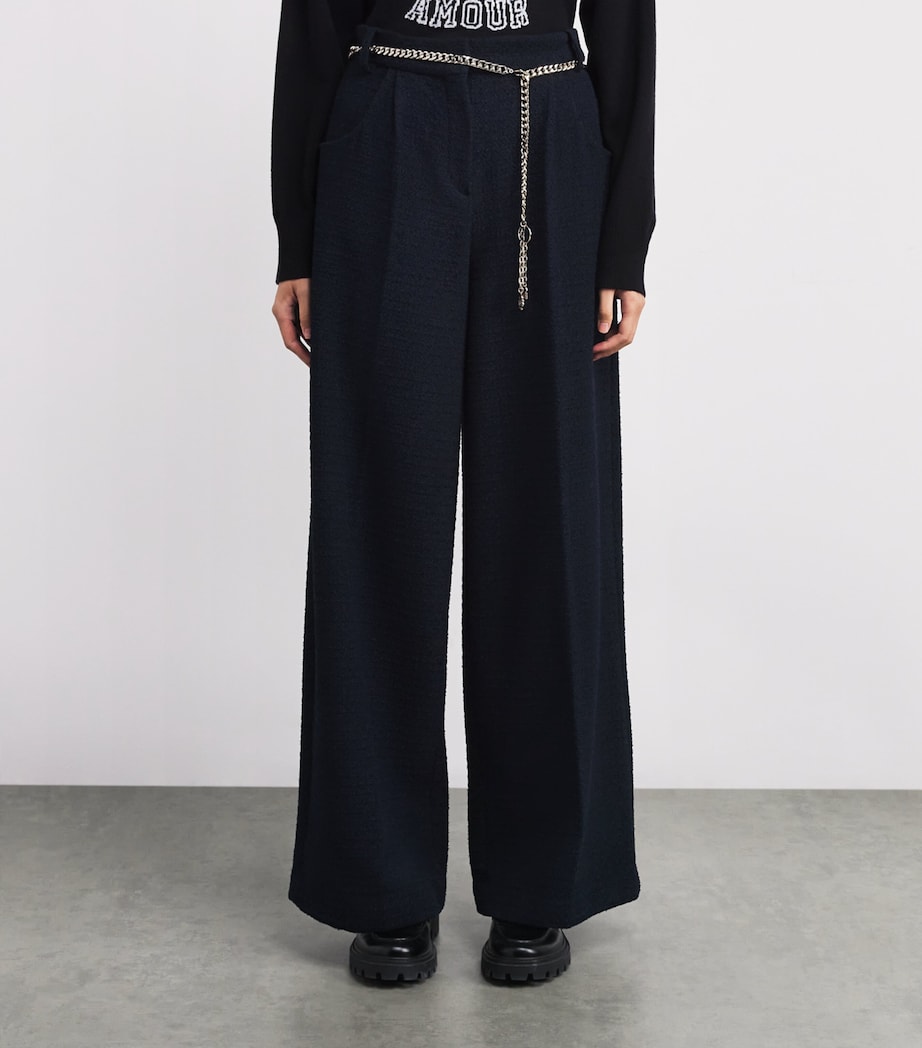 Bouclé Chain Trousers NAVY Image 3