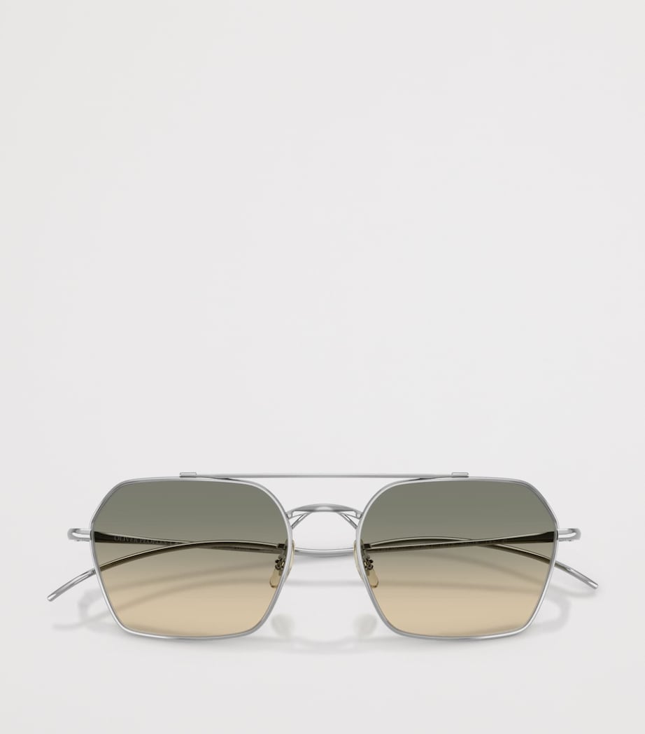 Oliver Peoples Titanium TK-15 Square Sunglasses Silver Image 4