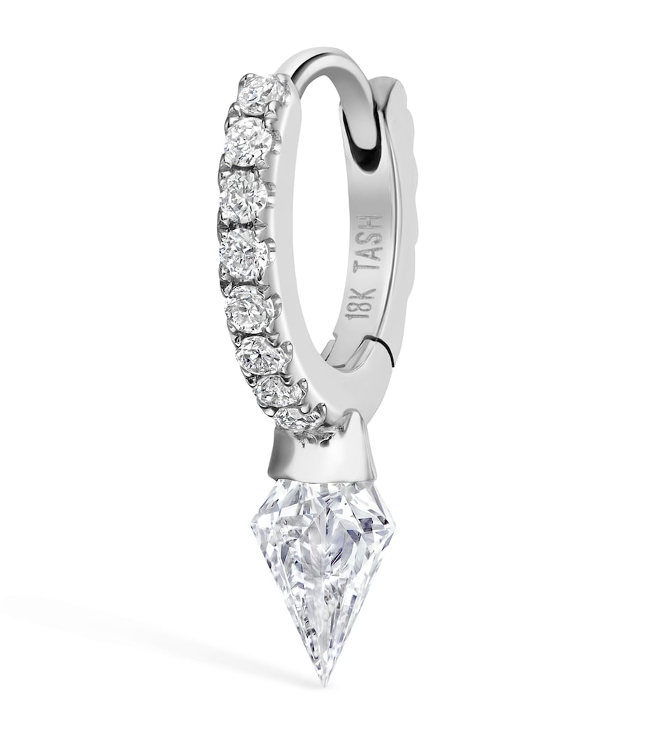 Maria Tash Silhouette Diamond Short Spike Eternity Single Hoop Earring (6.5mm) White Gold Image 1