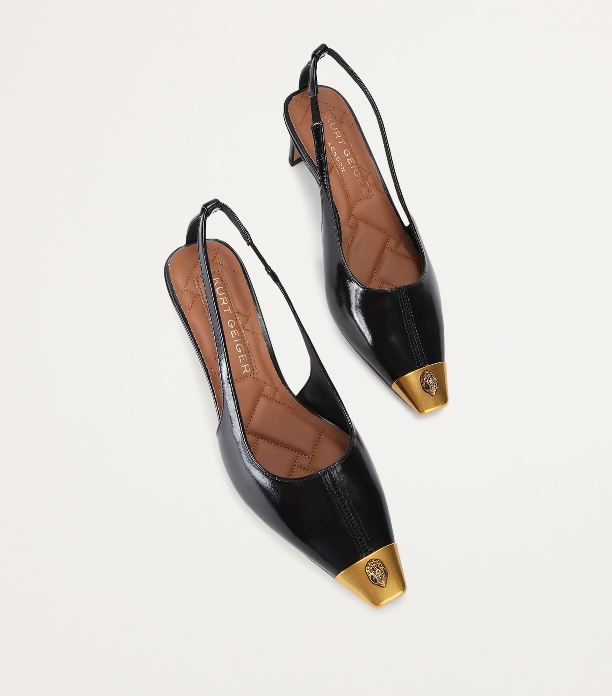 Kurt Geiger London Patent Leather Regent Low Open Pumps