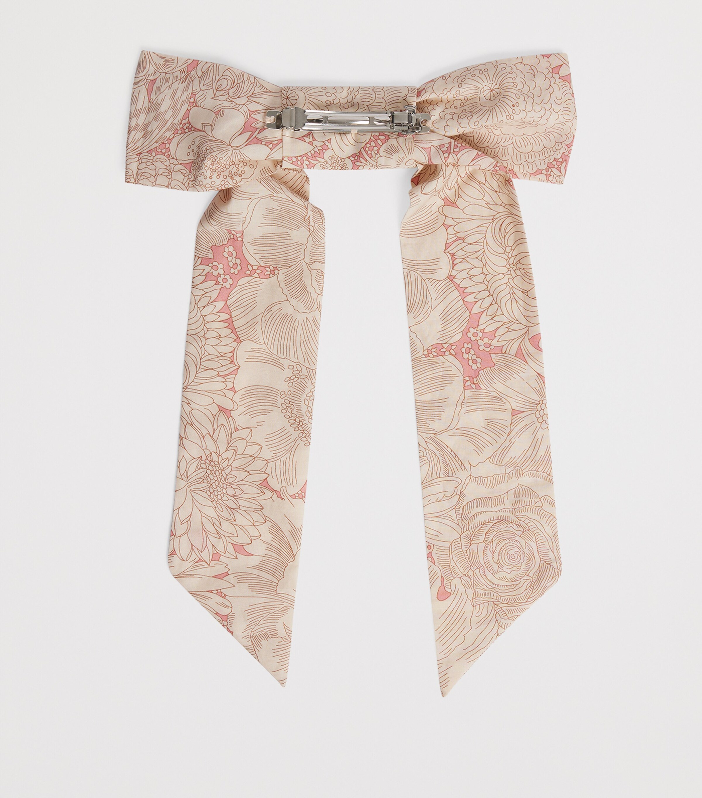 Bonpoint Cotton Bow Hair Clip Fleurs Rose Image 2