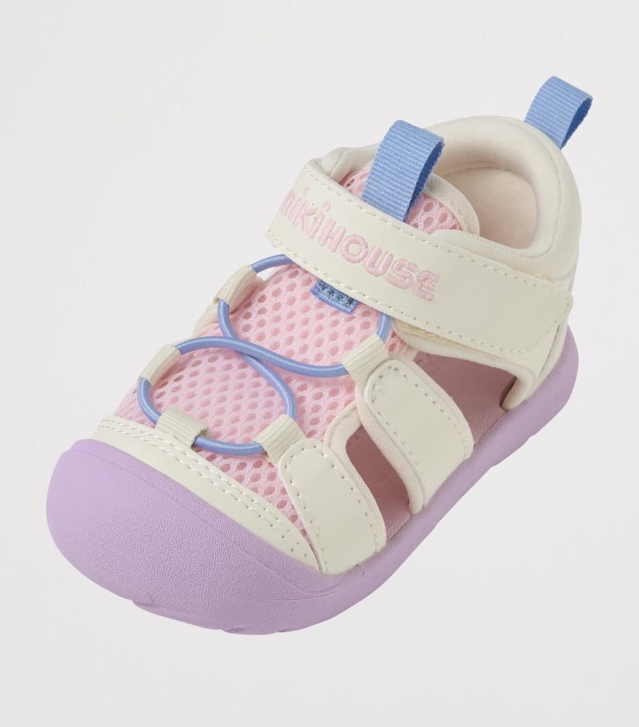 Miki House Mesh-Panel Velcro Sandals Image 5