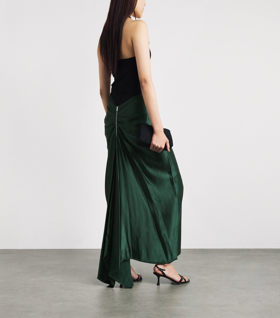 FFORME Womens Satin Jovie Maxi Skirt Evergreen Image 2