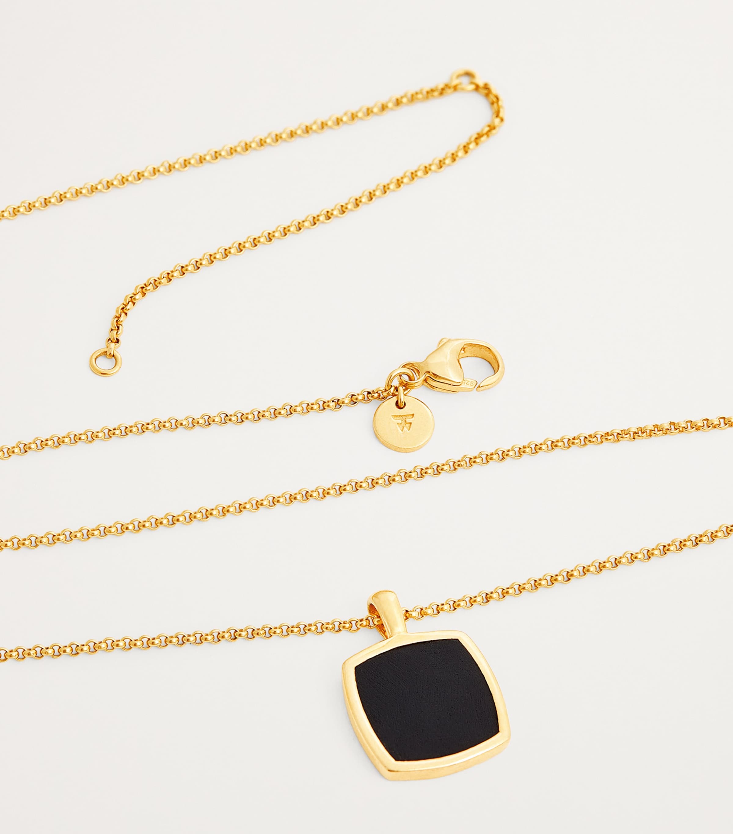 Gold-Plated Onyx Cushion Pendant Necklace NA Image 5