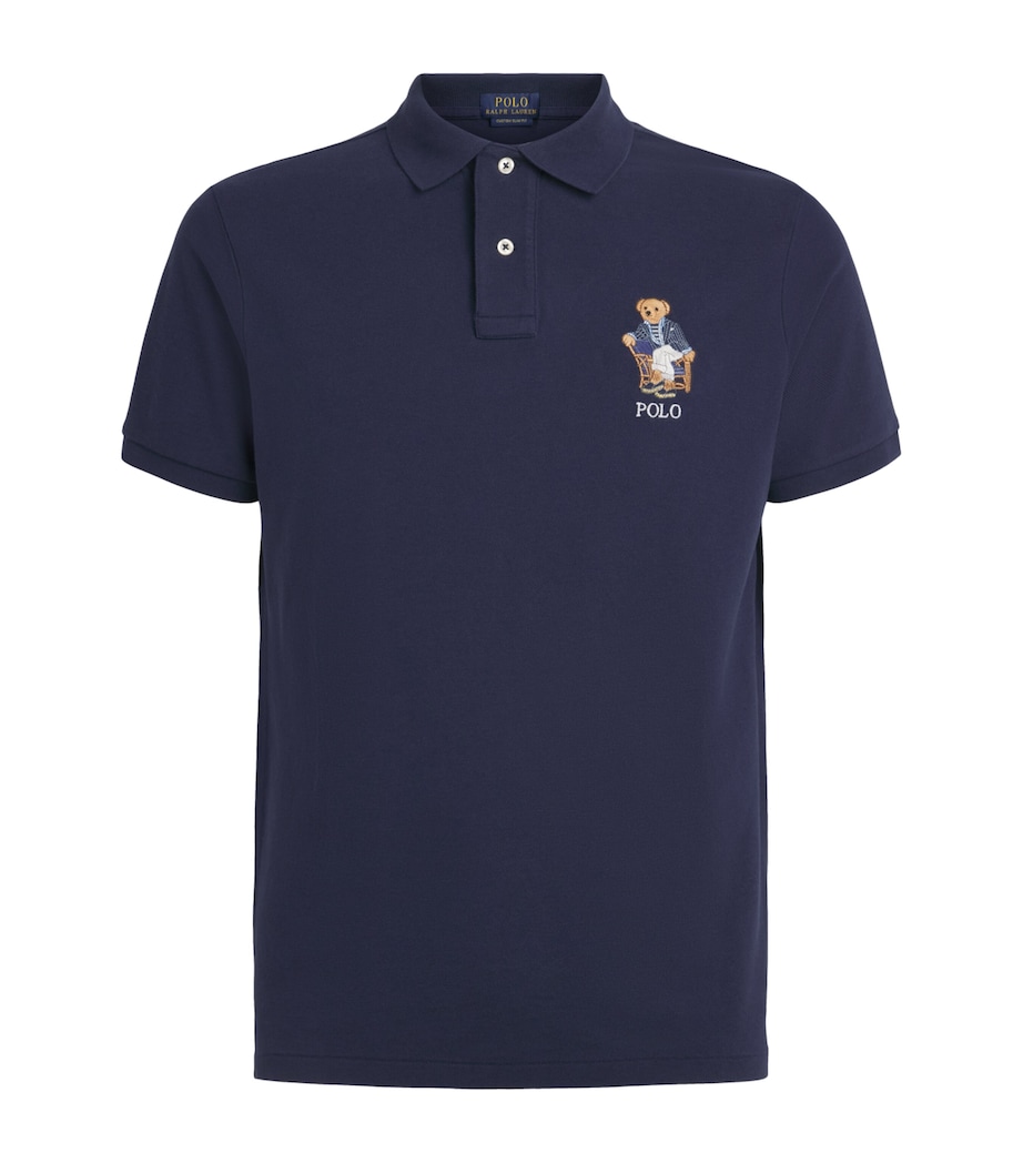 Polo Ralph Lauren Mens Cotton Polo Bear Polo Shirt Nport Br Nport Nvy Image 1