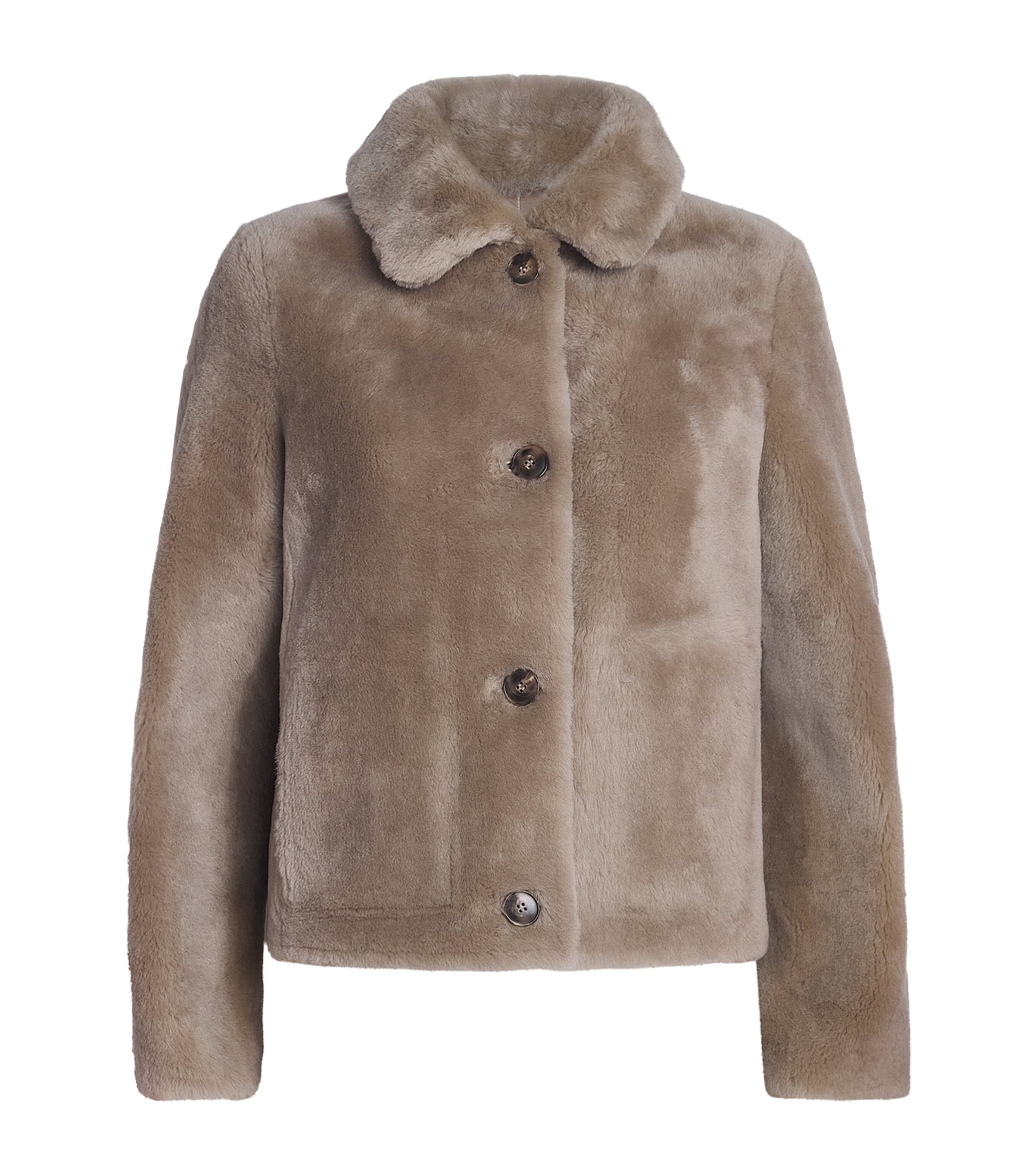 Yves Salomon Lamb Fur Jacket In Brown