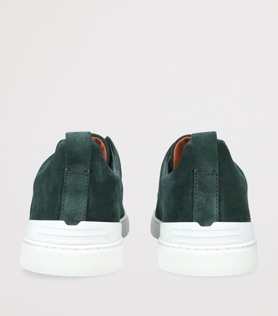 Suede Triple Stitch Sneakers TEAL Image 2