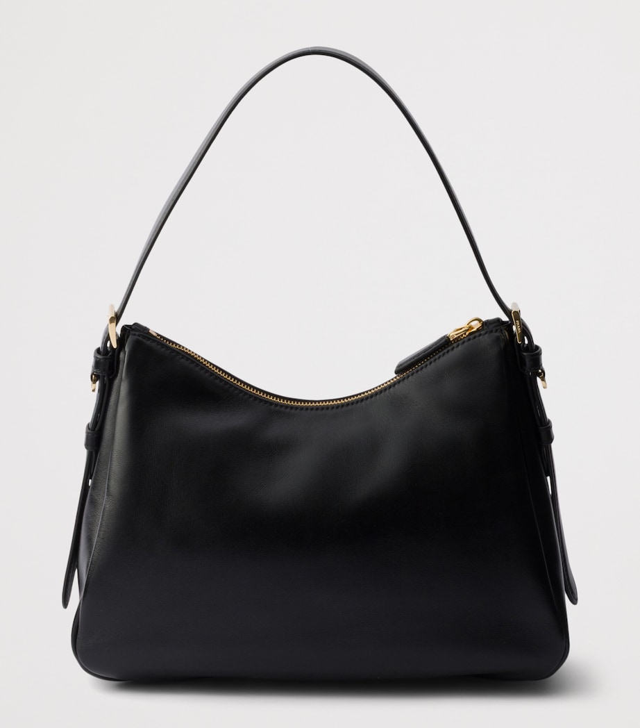 Prada Medium Leather Aimée Shoulder Bag Black Image 3