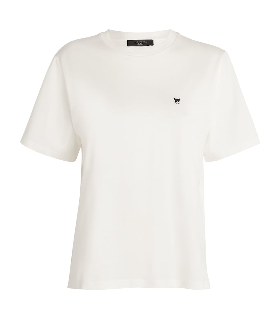 Weekend Max Mara Womens Cotton Logo T-Shirt White Image 1