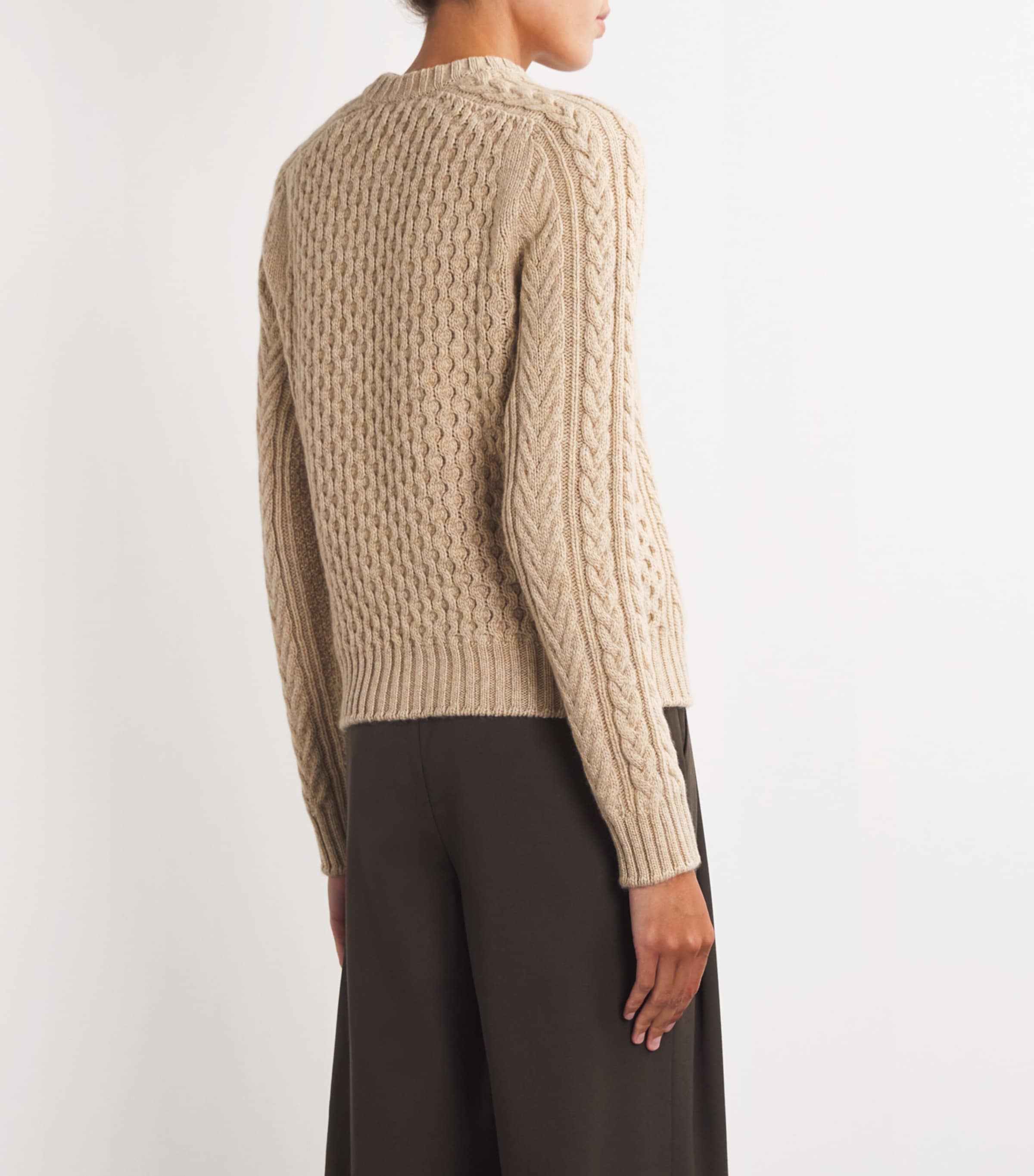 Johnstons Of Elgin Beige Cashmere Aran Sweater | Harrods US