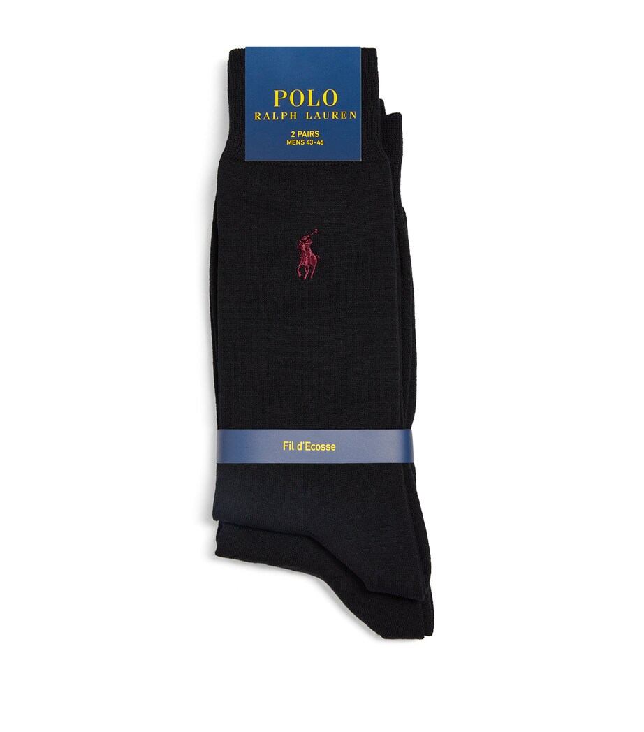 Polo Ralph Lauren Mens Polo Pony Socks (Pack of 2) New Black Image 1
